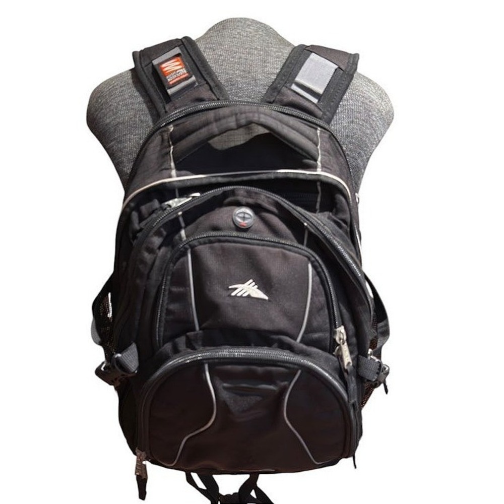 High Sierra 18" Black Multi-Compartment Laptop Backpack Travel Hiking School Bag